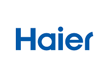 Логотип компании Haier — современный знак, символизирующий высокое качество и инновации в производстве бытовой техники и климатических систем.